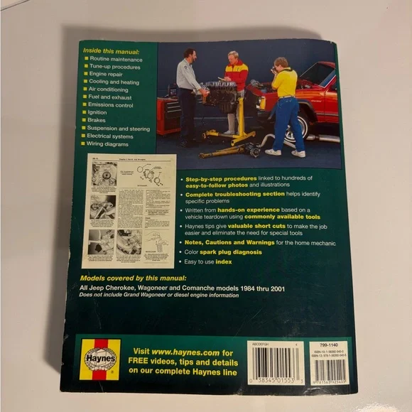 Jeep Cherokee Wagoneer Comanche 1984 Thru 2001 Haynes Repair Manual - Picture 2 of 2